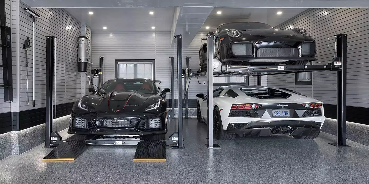 2 Four Post Lifts — car lift & garage installation in Las Vegas by LIFTED